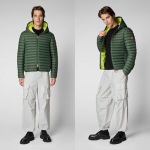 NWT Save the Duck Hooded Packable Puffer Jacket - Men’s Medium - Hunter Green